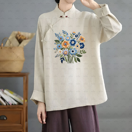 原创花朵烫画贴仿刺绣衣服贴玫瑰牡丹花卉衣服热转印贴耐水洗布贴 - 图0