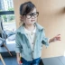 Áo khoác bé gái xuân hè 2019 công chúa mới phiên bản Hàn Quốc của áo sơ mi trẻ em bé giản dị áo len thời trang nước ngoài - Áo khoác