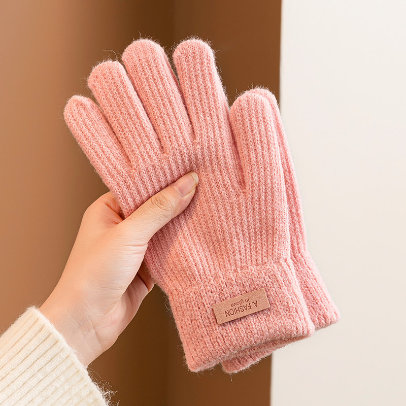 冬季加厚保暖手套ins风骑车防寒防冻双层可触屏针织毛线露指手套,淘宝优惠券,粉丝福利购,淘宝优惠卷