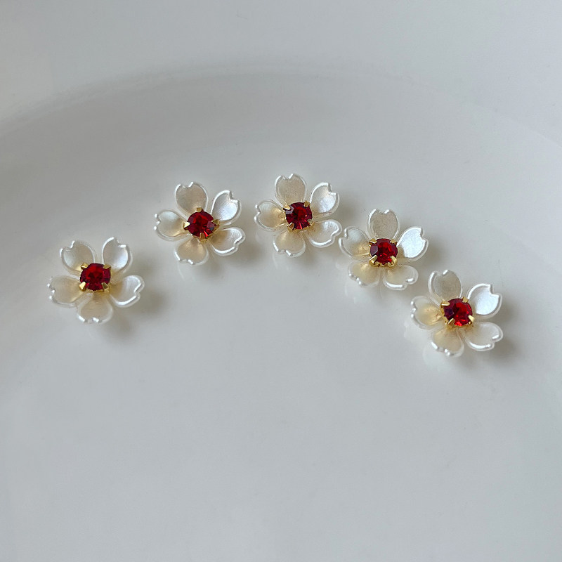 仿珍珠红钻小花朵古风发饰材料diy手工饰品配件新娘团扇头饰配件,淘宝优惠券,粉丝福利购,淘宝优惠卷