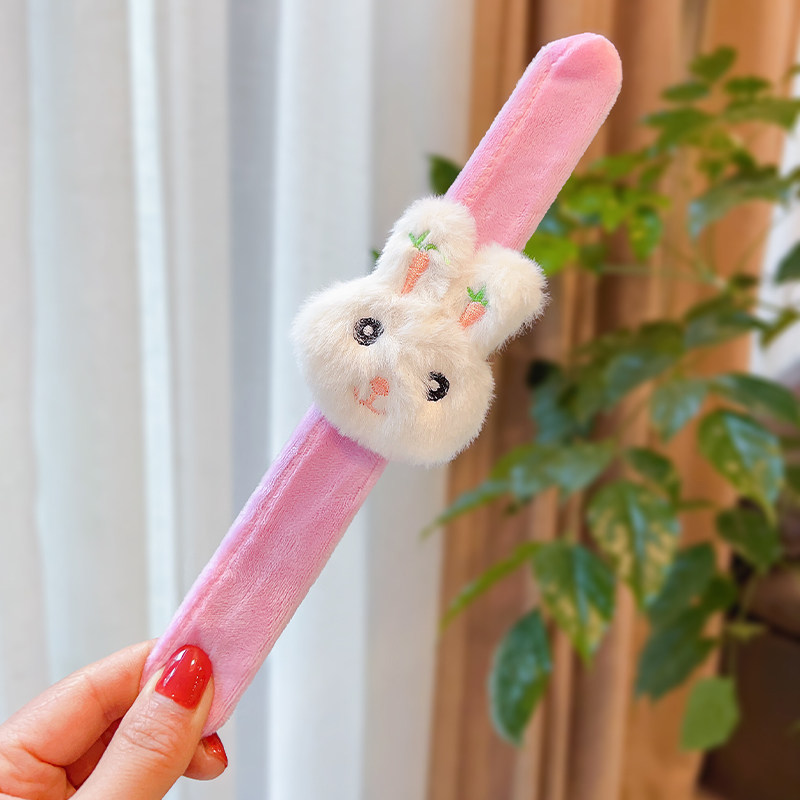 可爱萌物啪啪圈手环女毛绒卡通小兔子玉桂狗公仔儿童头饰手腕装饰,淘宝优惠券,粉丝福利购,淘宝优惠卷