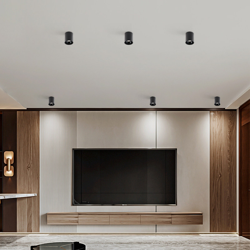 明装筒灯大圆筒深杯防眩吸顶式商场店铺涂鸦zigbee调光调色射灯,淘宝优惠券,粉丝福利购,淘宝优惠卷