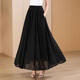 Chiffon new summer skirt big sway elastic long skirt women summer dance print beach pleated fairy skirt
