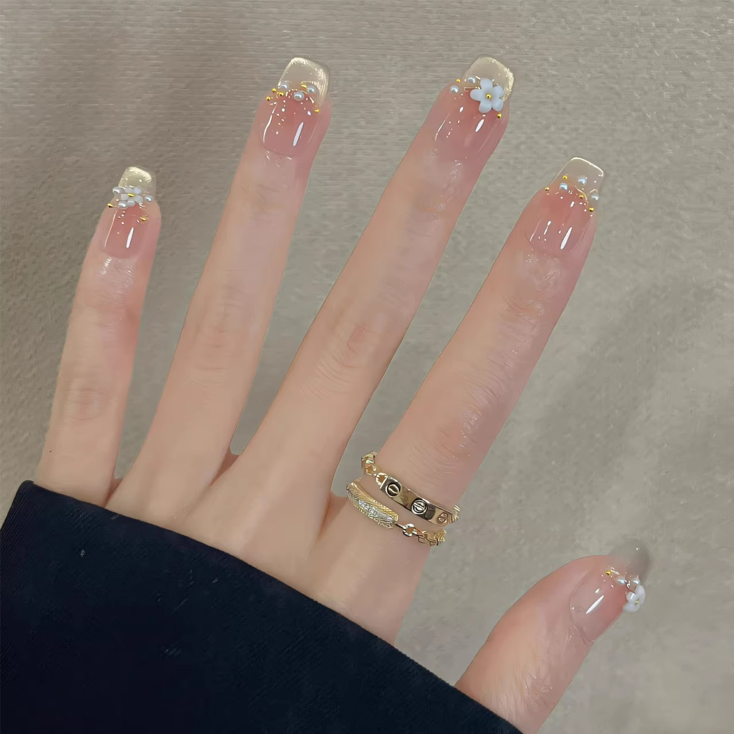 手工穿戴甲法式猫眼高级感腮红显白甜美春日花花美甲学生指甲贴片,淘宝优惠券,粉丝福利购,淘宝优惠卷