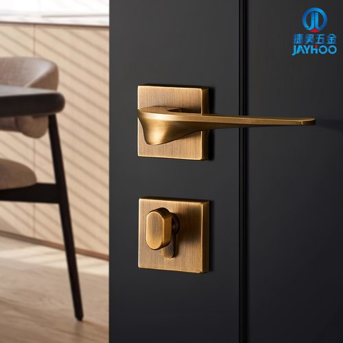 捷昊卧室门锁室内房间木门锁具72锁体家用通用型法式黄古铜门把手 - 图2