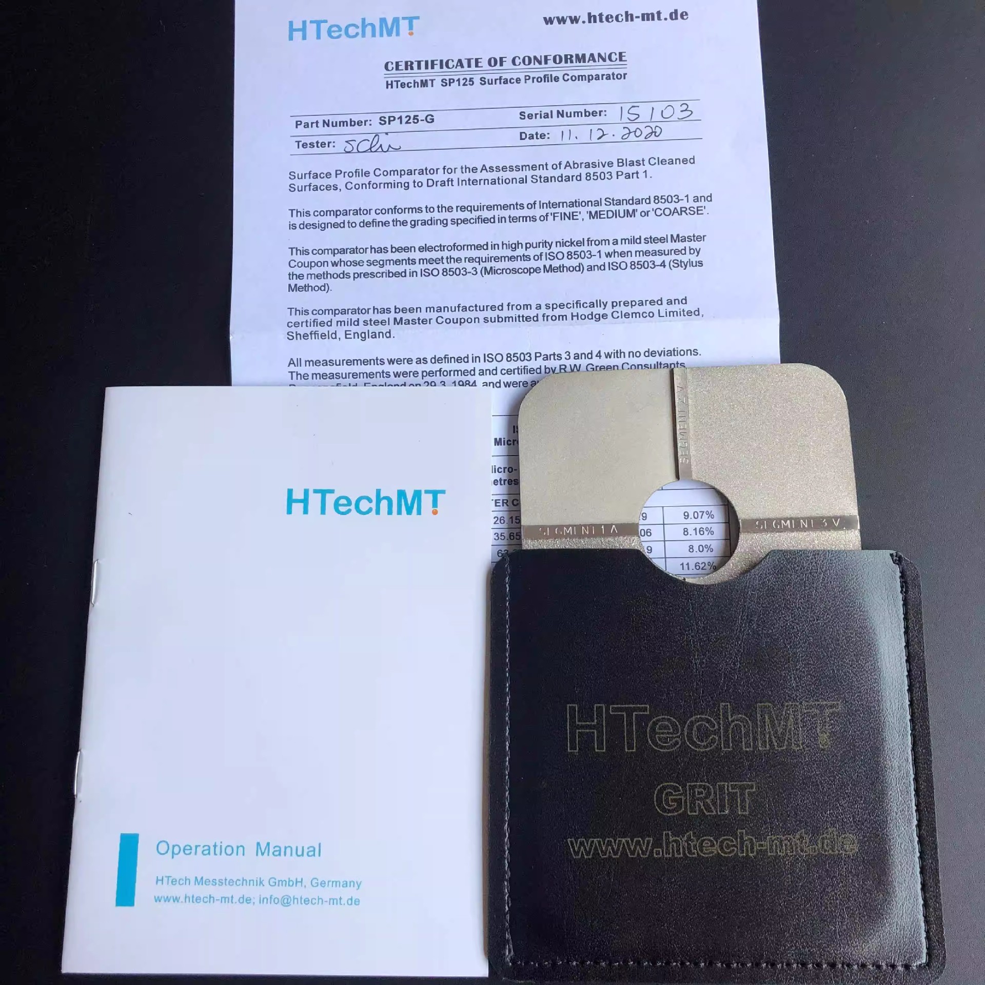 HtechMT高科SP125-G/S喷砂表面粗糙度比较板易高E125-2抛丸比样块 - 图1