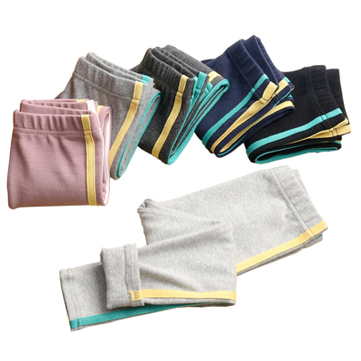 女童秋季纯棉打底裤条纹休闲裤