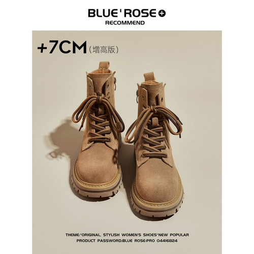 户外英伦风巨好看加绒马丁靴女款2025新款冬季登山鞋超火棕色靴子-图3