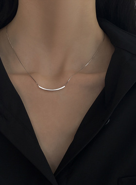 项链女s925银锁骨链女爆款高级感