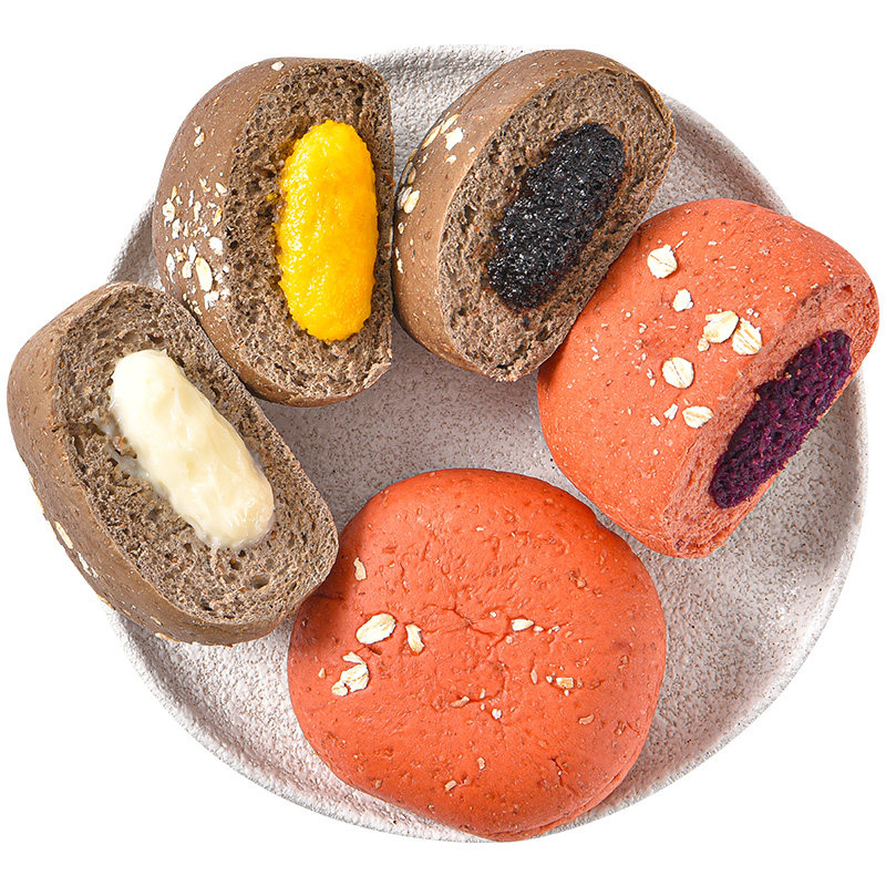 全麦欧包0无蔗糖油低脂减卡肥面包 俏美味西式糕点