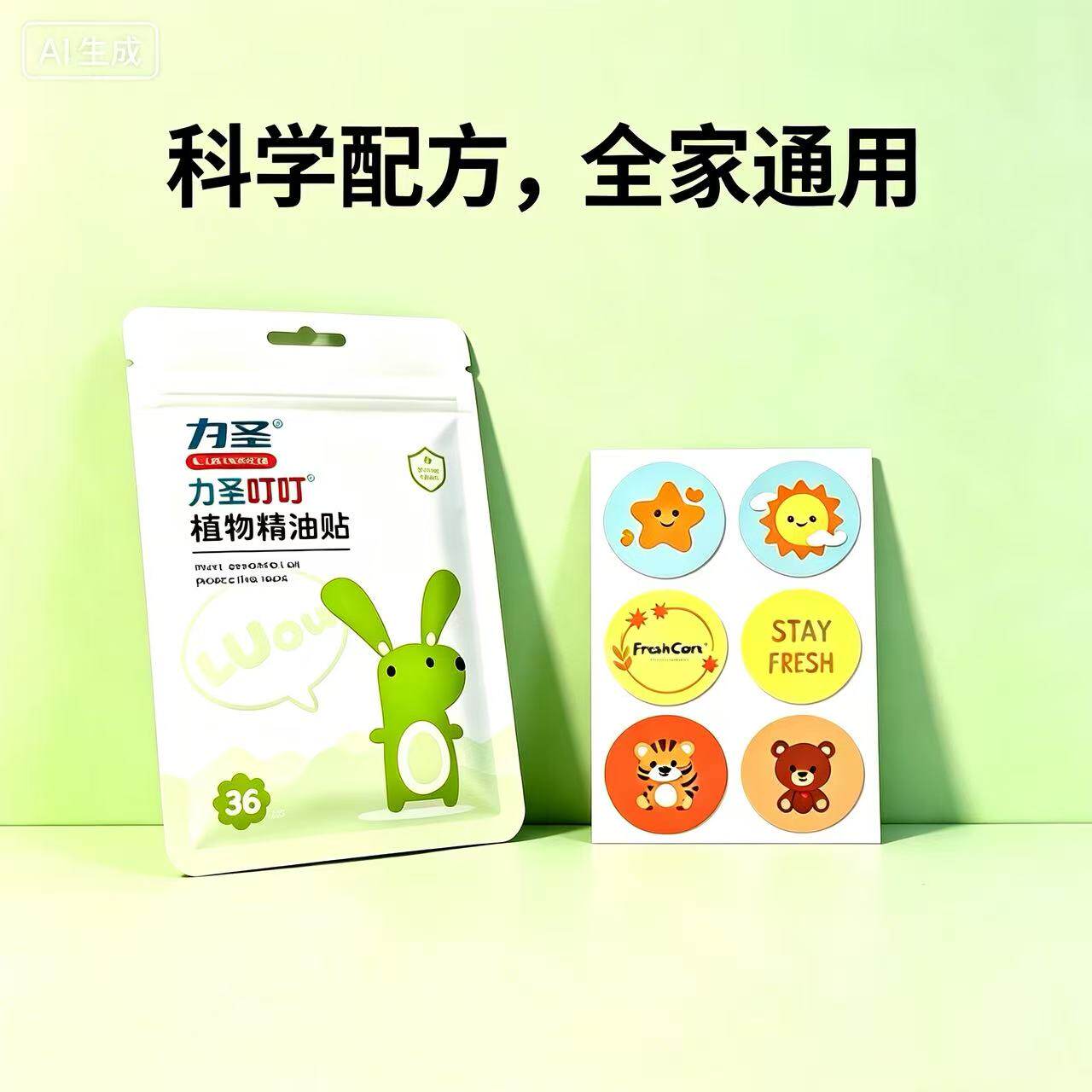 力圣植物精油贴驱蚊液成人孕妇儿童婴儿宝宝防蚊液神器随身防蚊贴