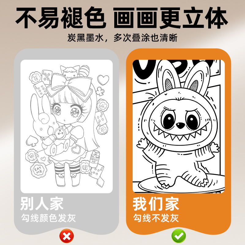 彩色双头勾线笔记号笔 美术专用小学生黑色油性马克笔绘画描边笔 - 图2