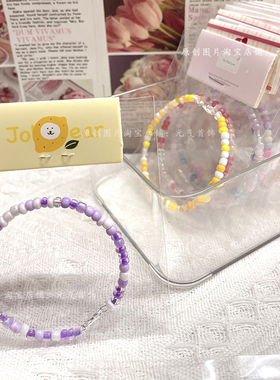 热销原创设计彩色米珠手链女日系可爱串珠手链饰品便宜礼物配饰