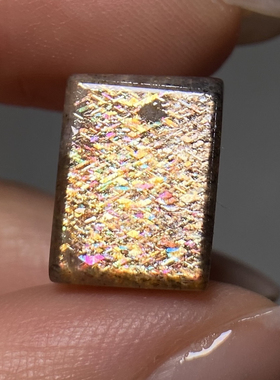 高品质稀有彩虹晶格日光石稀有电路板矿物收藏sunstone裸石Q17