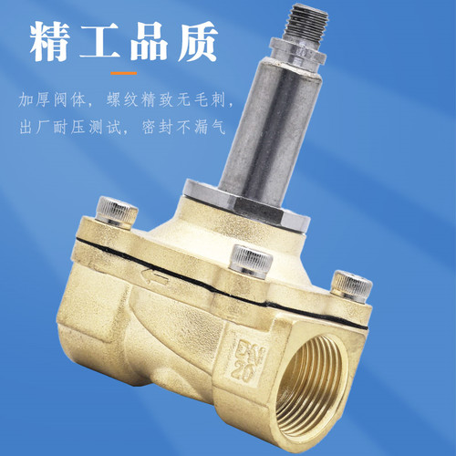 2W200-20电磁阀水阀AC220V控制开关气阀DC24V两通常闭阀6分气动阀 - 图0