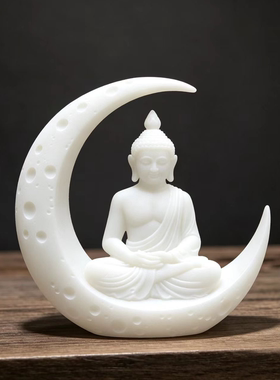 禅意坐姿佛摆件庭院茶室展示柜桌面装饰茶宠布置物件坐佛客厅微景