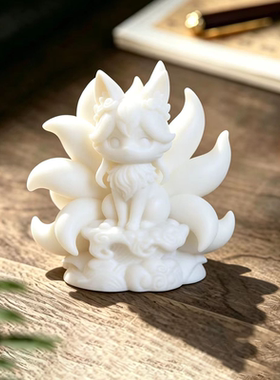 浪花灵狐小摆件家居装饰品礼物创意可爱中式禅意办公桌玄关礼品