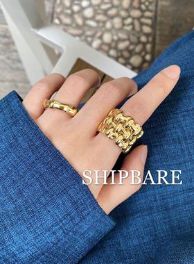 小众设计韩国编织开口戒指女ins 潮冷淡风潮网红时尚欧美重工镂空