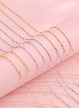 S925纯银十字穿针伸缩项链