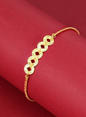 925银五环小表盘女士手链