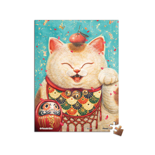 3D-JP迷你拼图150片装饰画PhoenixChan开运招财猫(配小画框)P1357 - 图0