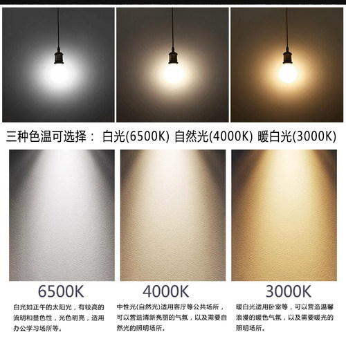 家用超亮照明节能LED灯泡1W3瓦5瓦7W9WE27螺口暖白E14小口圆球泡 - 图2