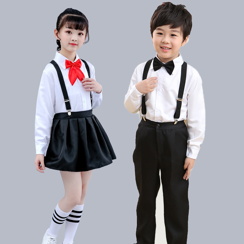 儿童合唱服演出服花童礼服男童背带裤中小学生朗诵服幼儿表演服