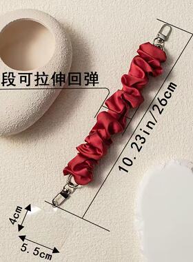 定制丝绸发圈手机挂绳款挂件防盗链手绳轻奢短款腕带包包钥匙扣