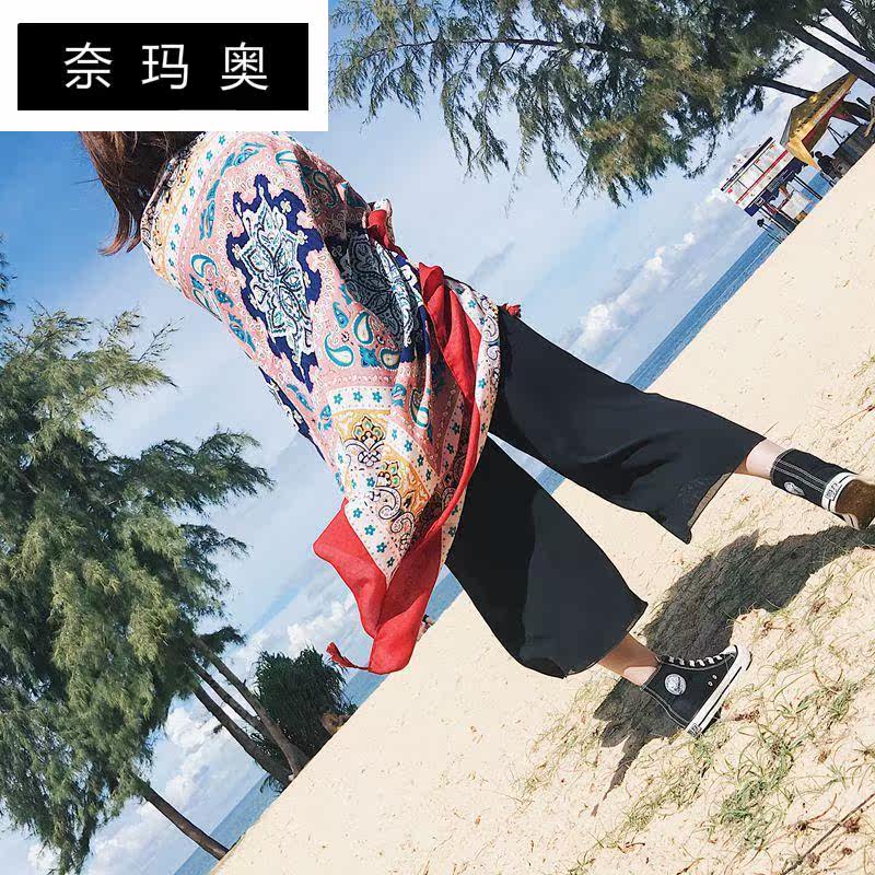 奈玛奥新款图腾流苏复古棉麻沙滩巾 奈玛奥围巾/丝巾/披肩