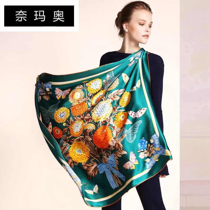 奈玛奥春季两用高丝印花舒适大方巾 奈玛奥围巾/丝巾/披肩