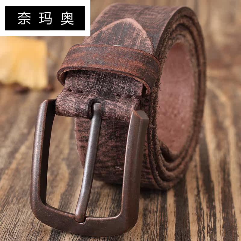奈玛奥男士青年复古针扣潮牛皮腰带 奈玛奥腰带/皮带/腰链