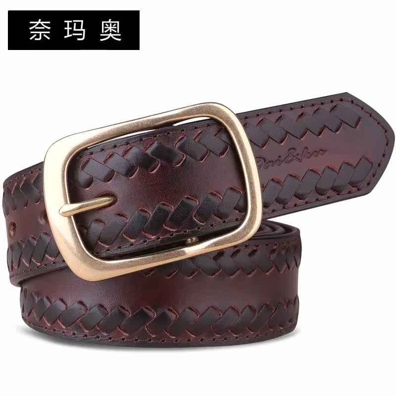 奈玛奥男士针扣头层牛皮牛仔裤腰带 奈玛奥腰带/皮带/腰链