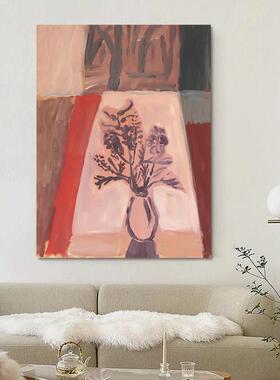 HW.paint纯手绘油画《梦泡花曲》客厅抽象装饰画餐厅侘寂风手工画