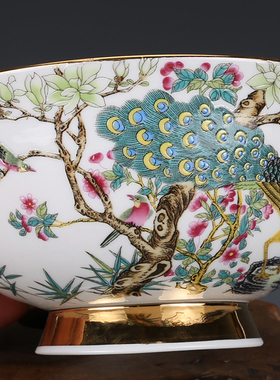 清乾隆御制孔雀纹旧货古董古玩