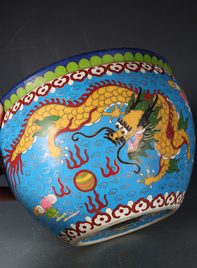 大清乾隆瓷胎掐丝龙凤纹瓷缸古董古玩收藏品包老保真老货瓷器