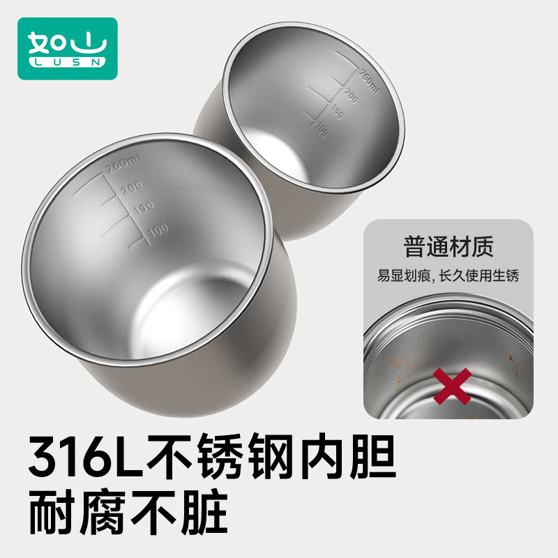 如山316不锈钢儿童水杯带刻度牛奶杯宝宝吸管喝水学饮敞口杯子,淘宝优惠券,粉丝福利购,淘宝优惠卷