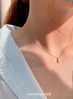 马眼钻项链单钻个性简约