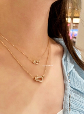 法国马蹄项链女纯银18K金