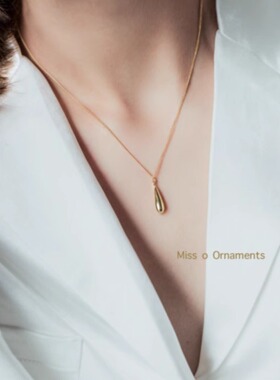 韩国冷淡风14K金水滴项链