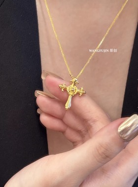 调太幅18K金权杖马蹄扣项链