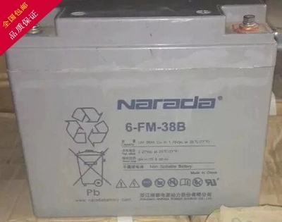 南都蓄电池6-FM-38B 铅酸免维护电池12V38AH适用于太阳能 UPS/EPS - 图0