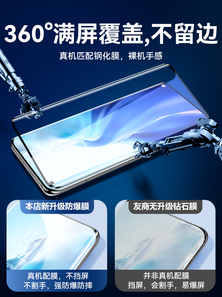 小米11钢化膜12Pro苹果13max60手机50Note10X华为9mate30Nova7适用6iqooneo5opporeno8红米k40s荣耀70k50p40e-图1