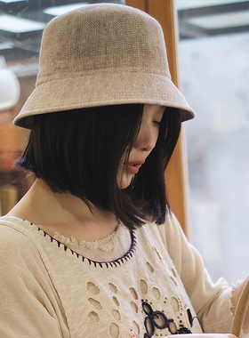 渔夫帽逛街休闲女春夏亚麻