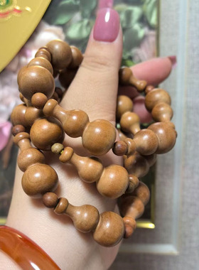 天然桃木立体葫芦那女款手串手链
