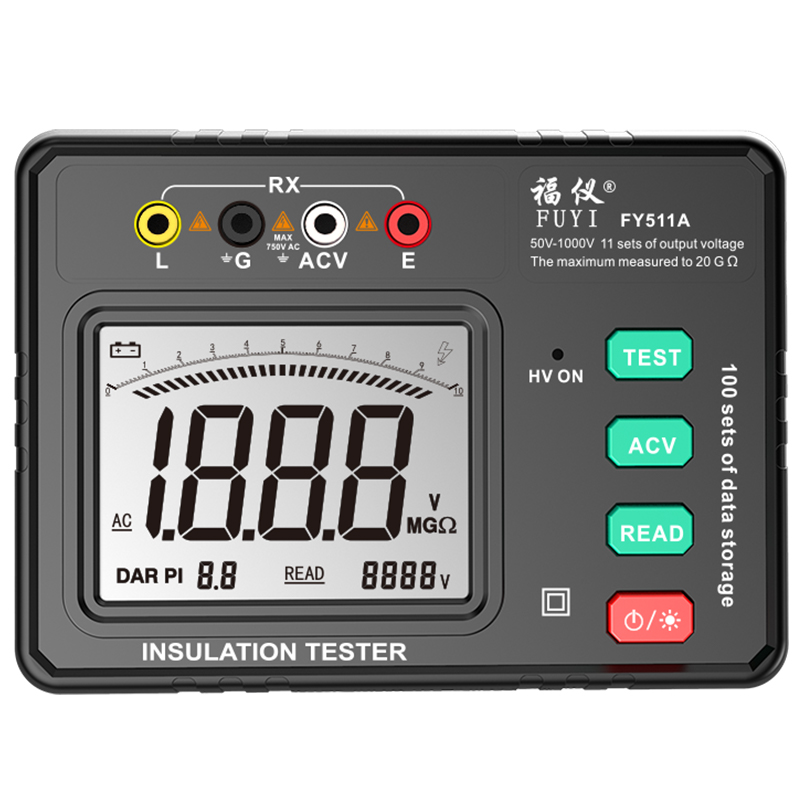 福仪智能绝缘电阻测试仪数字摇表1000v兆欧表500V数字电工电阻表 - 图0