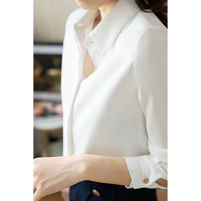 高级感轻奢雪纺衬衫女秋季长袖上衣 缪语女装衬衫