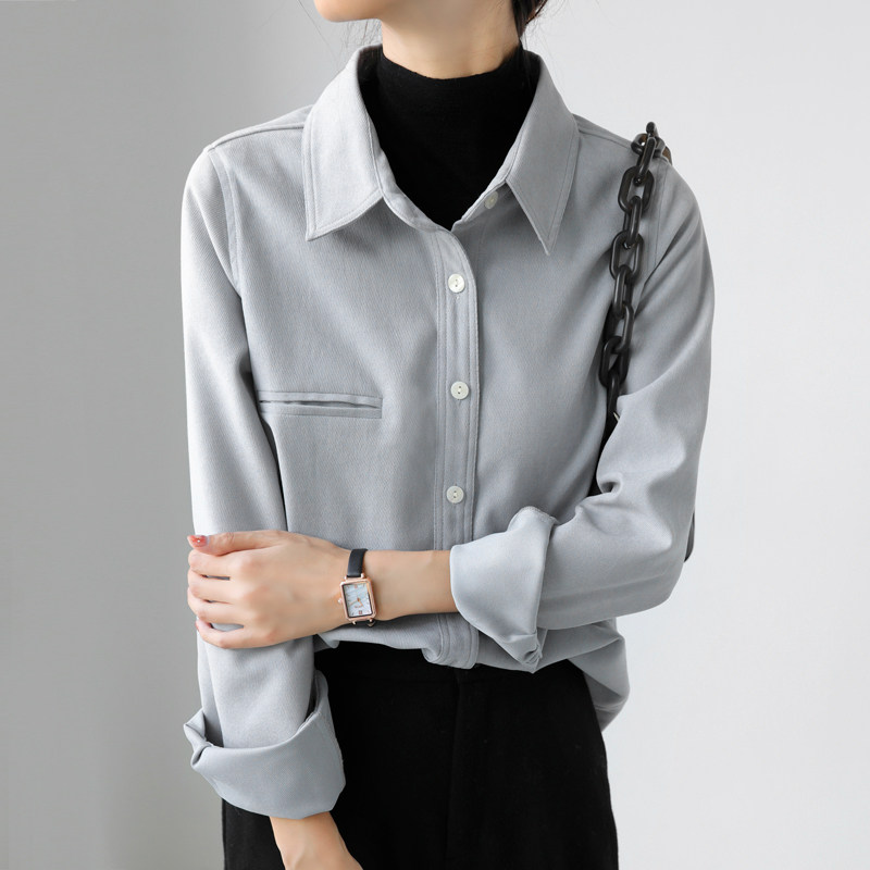 my加厚磨毛2021新款叠穿长袖衬衫 缪语女装衬衫