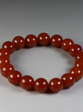 2026[经典传承]天然巴西进口红玛瑙手链10mm男女情侣本命年手串送