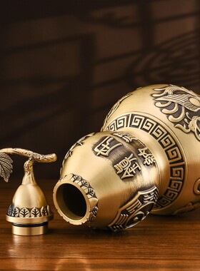 2026铜掌柜铜葫芦摆件黄铜八卦四神兽葫芦开 盖空心家居玄关办公