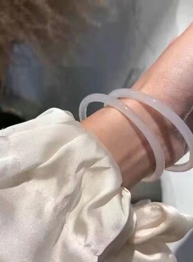 2026少女叮当镯ins玻璃仿玉细条禁步手环一步一响铃铛镯汉服配饰